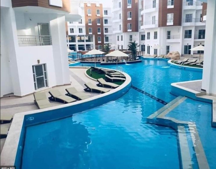 Aqua Palms Resort — pool and apartment blocks