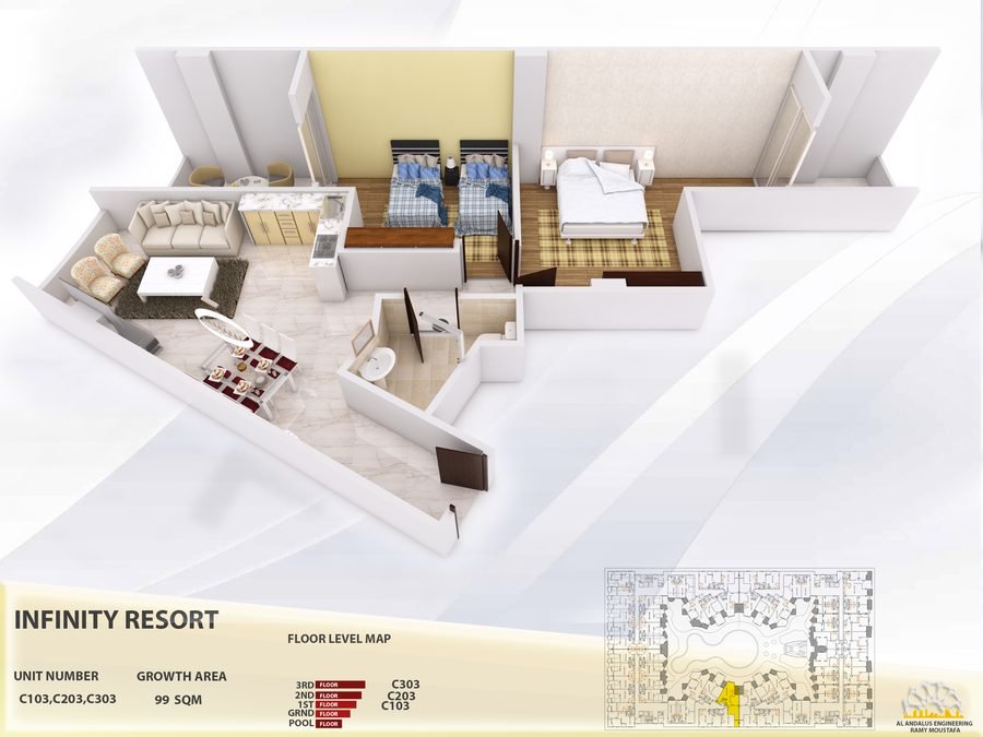 Layout drawing of a listed unit