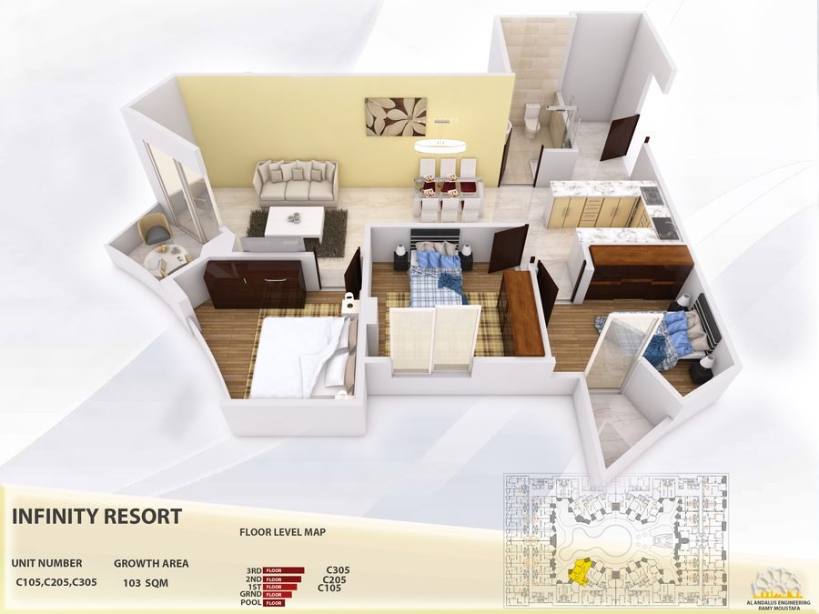 Layout drawing of a listed unit